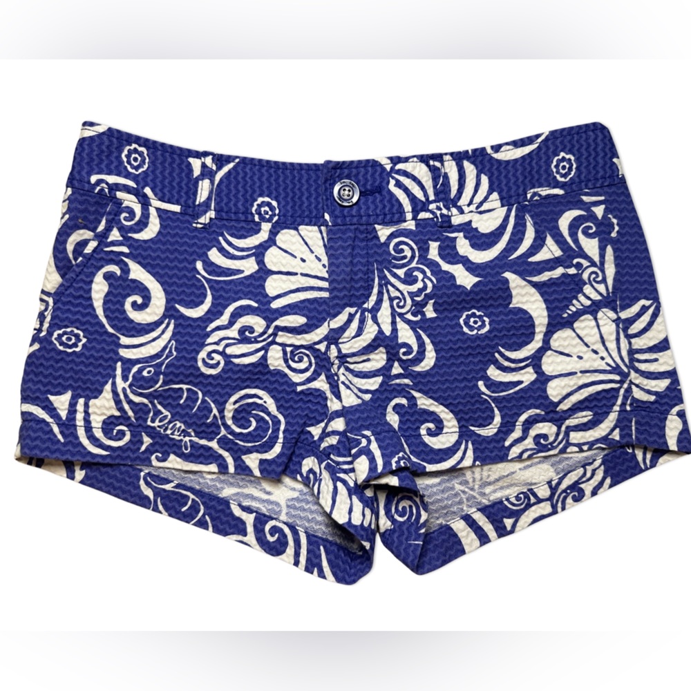 Lilly Pulitzer Women's Walsh Tide Pools Shorts Casual Blue Shorts Size 4